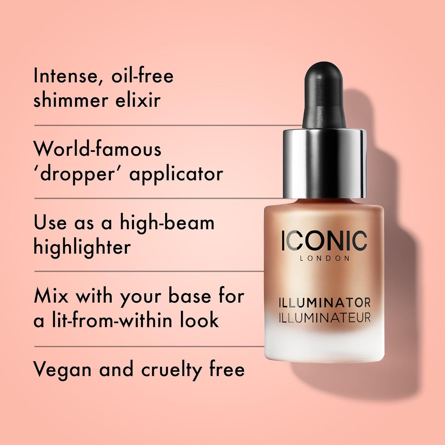 ICONIC LONDON Illuminator | Liquid Highlighting Drops for a Radiant Glow, Cruelty-Free, Vegan Makeup